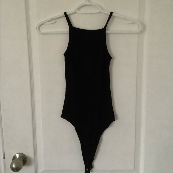 Black high rise tank top bodysuit - Picture 1 of 2